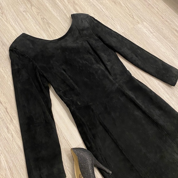 VINTAGE Bagatelle Genuine Leather Black Dress Vintage Size 6 / Modern XS - Picture 6 of 15